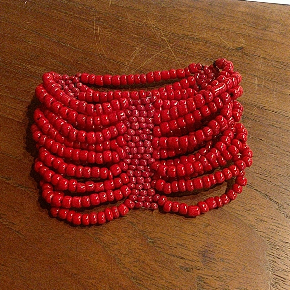 Glass bead cuff bracelet